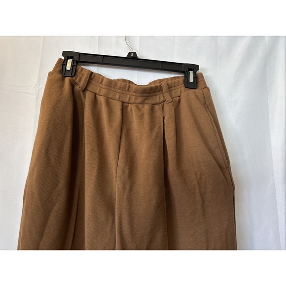Vtg Cathy Daniels Trouser Pants Womens 14 Brown Stretch Elastic Waist Wide Leg - Picture 2 of 8